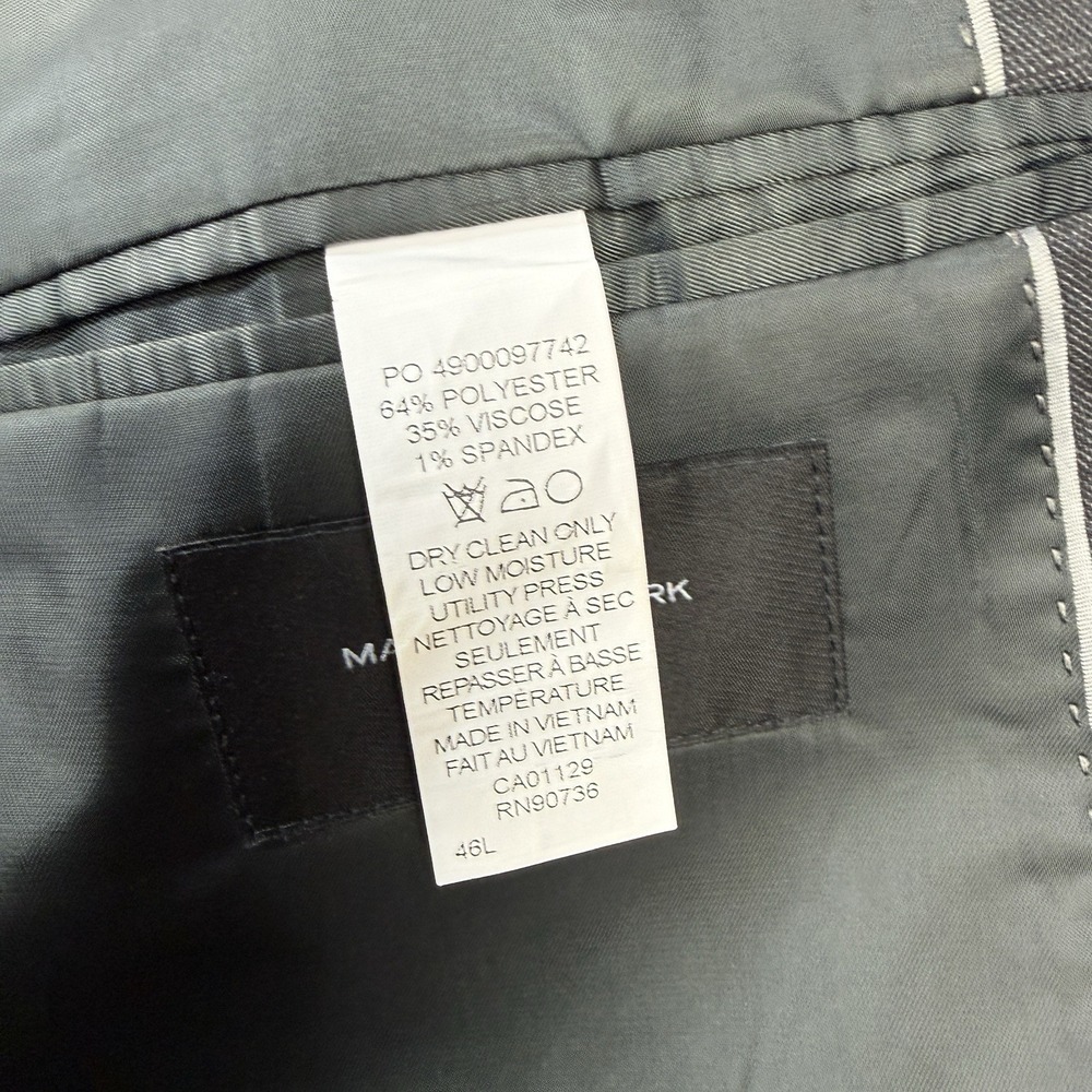 Marc New York Sports‎ Jacket Mens 46L Grey Blue Window Pane Check Dress Blazer - Picture 5 of 11